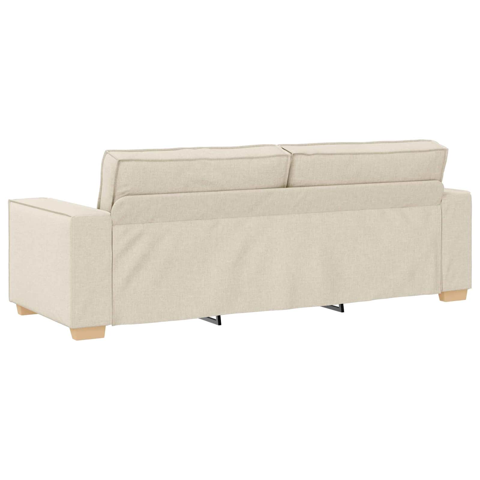 Sofa 2 pcs Bež 220 x 80 x 84 cm Platnasta tkanina