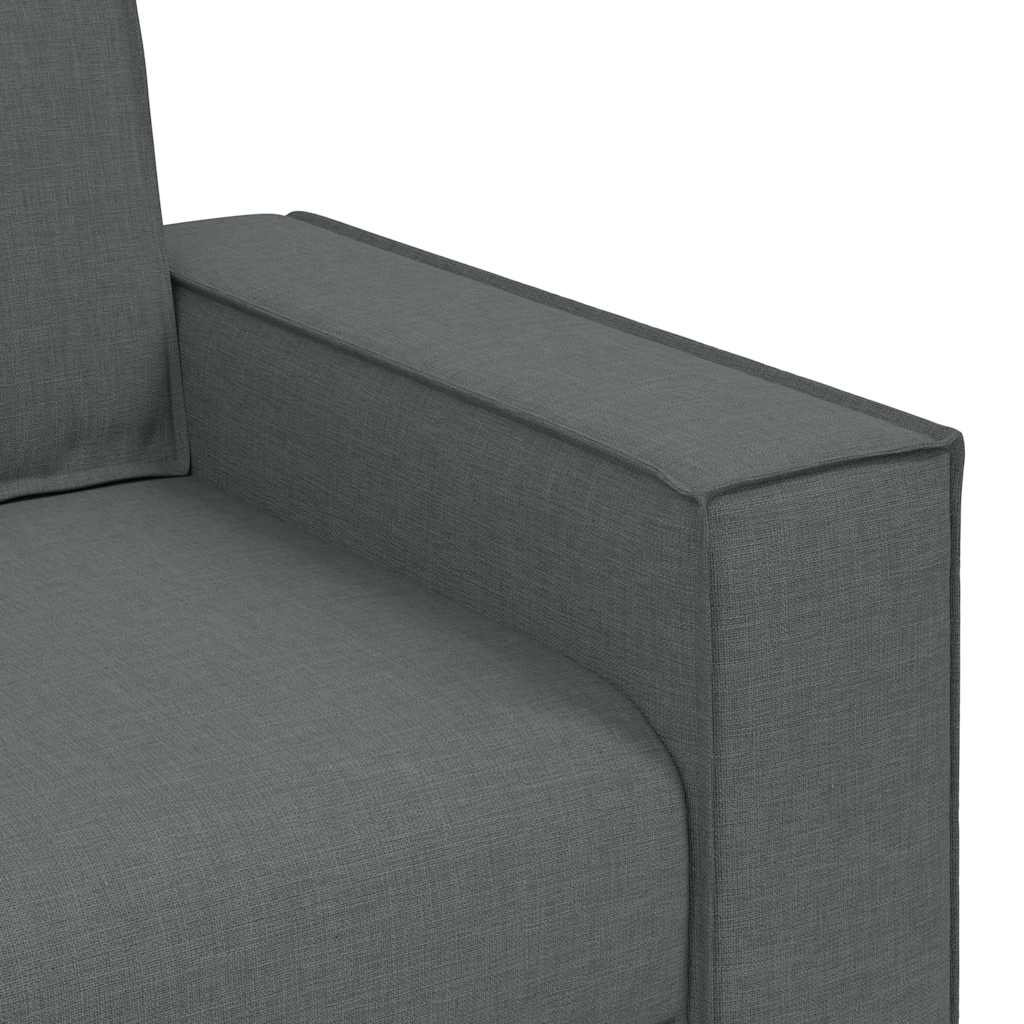Dvodijelni set sofa s jastucima, tamno siva tkanina