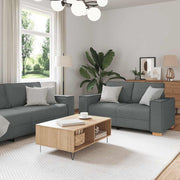 Dvodijelni set sofa s jastucima, tamno siva tkanina