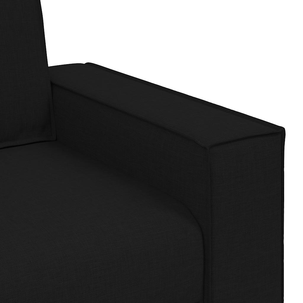 Dvodijelni set sofa s jastucima, crna tkanina