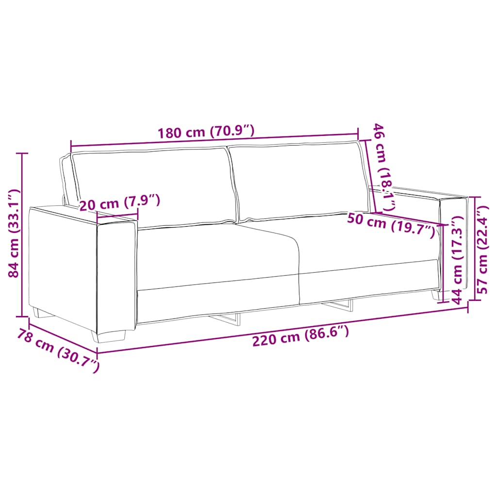 Dvodijelni set sofa s jastucima, krem tkanina
