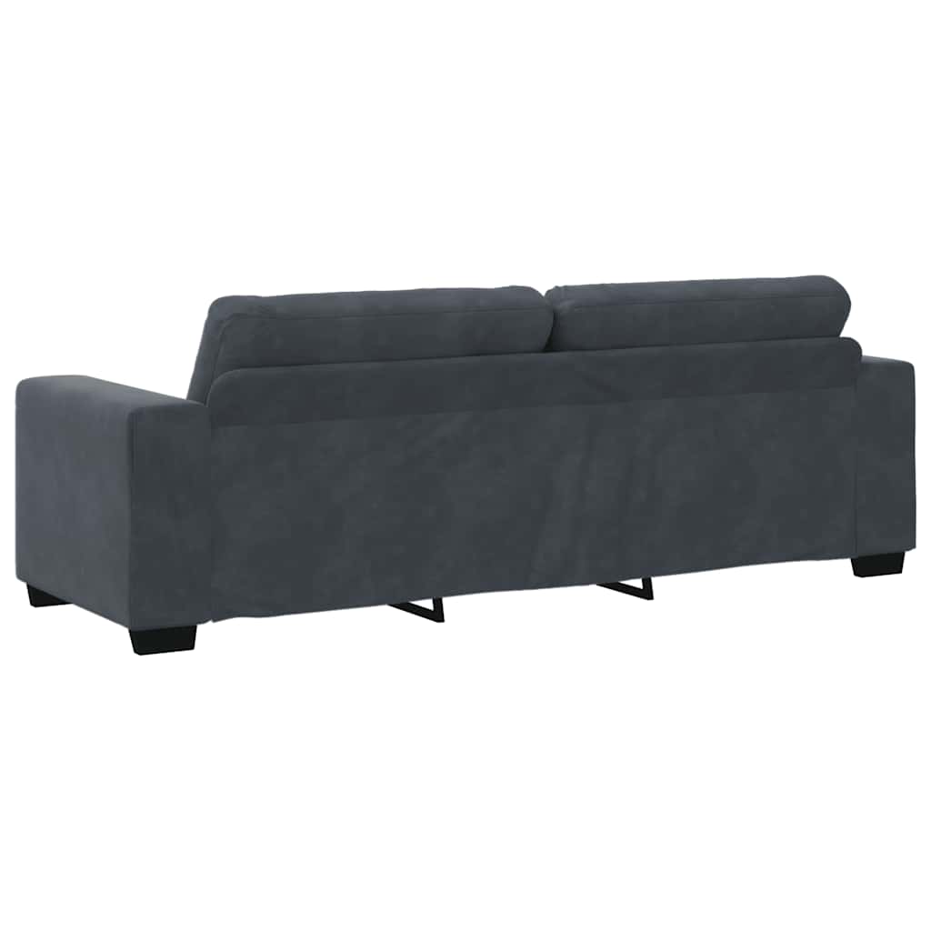 Dvodijelni set sofa s jastucima, tamno sivi baršun