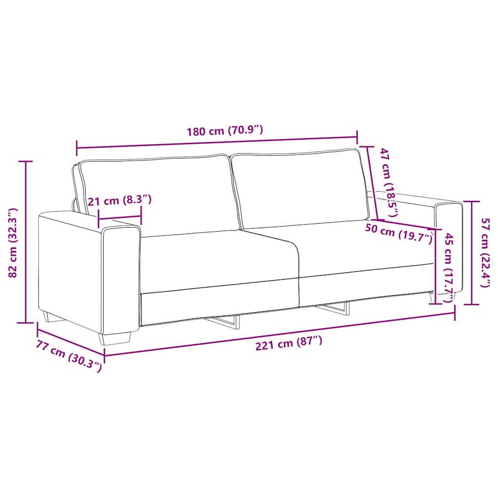 Dvodijelni set sofa s jastucima, tamno siva tkanina
