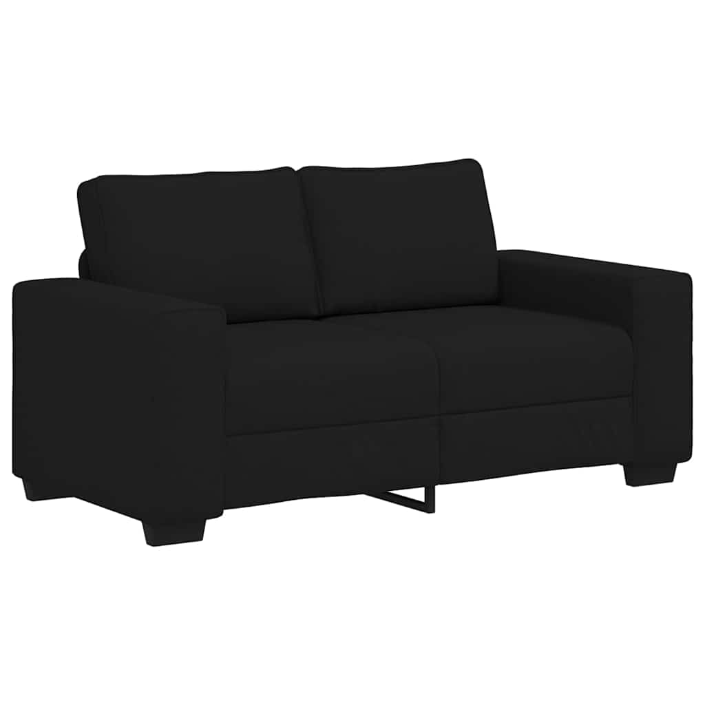Dvodijelni set sofa s jastucima, crna tkanina