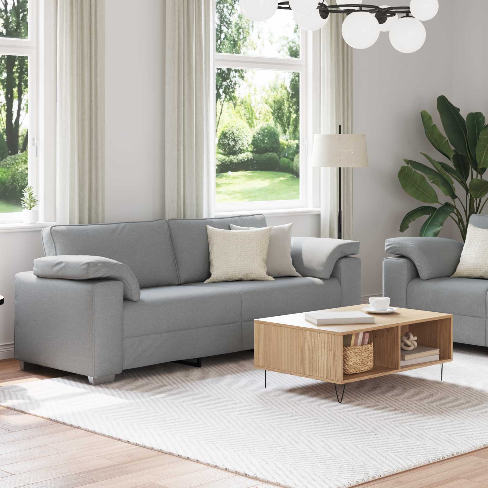Sofa 2 pcs Svijetlo siva 219 x 80 x 82 cm tkanina