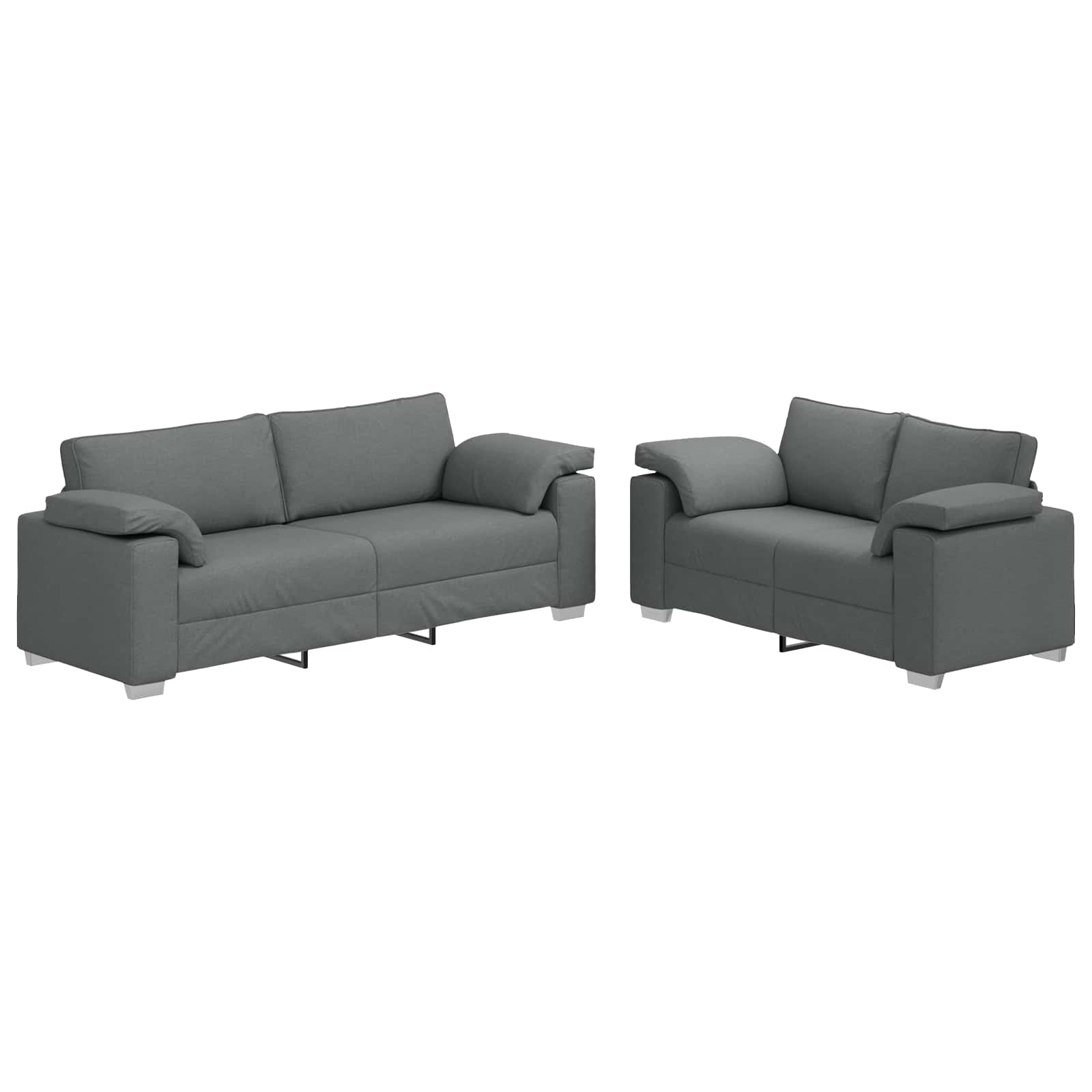 Sofa 2 pcs Tamno siva 219 x 80 x 82 cm tkanina
