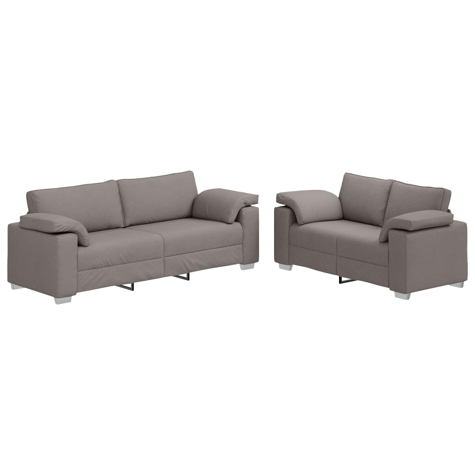 Sofa 2 pcs Sivo-smeđa 219 x 80 x 82 cm tkanina