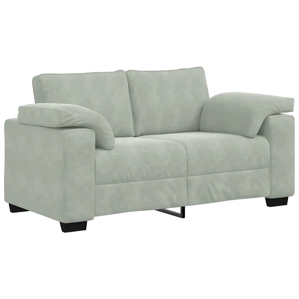 Dvodijelni set sofa s jastucima, svijetlo sivi baršun