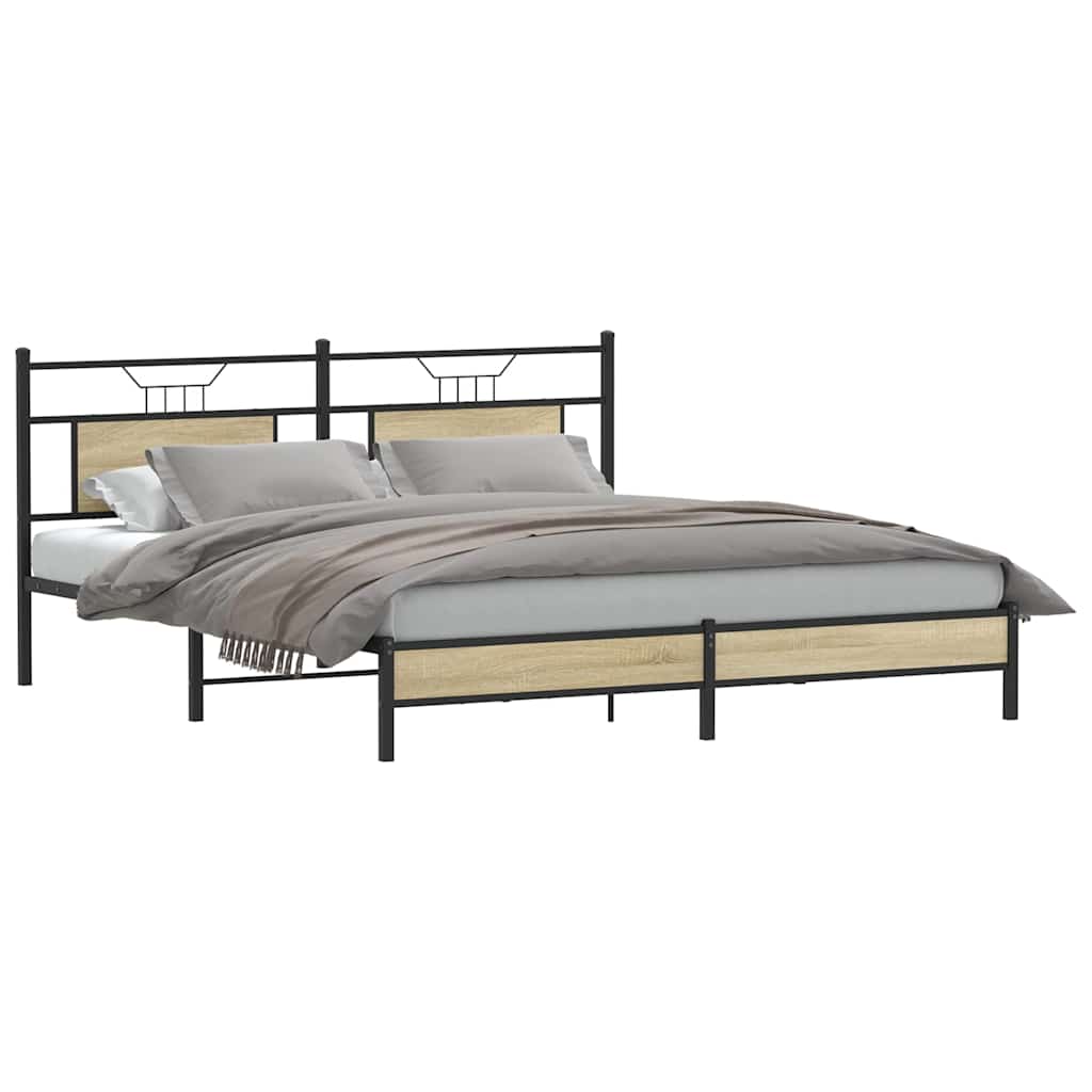 Okvir kreveta bez madraca boja hrasta sonome 160x200 cm drveni