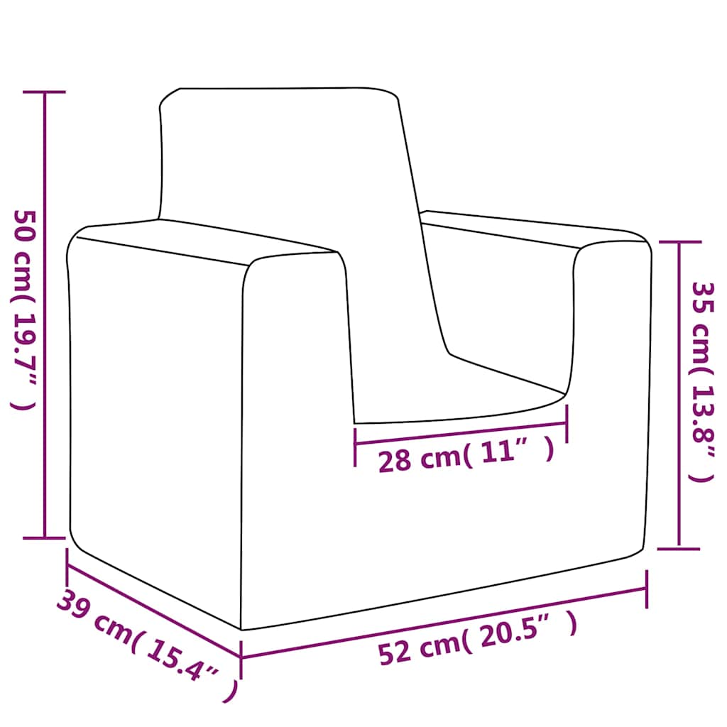 Dječja fotelja krem od mekanog pliša Krema Chair