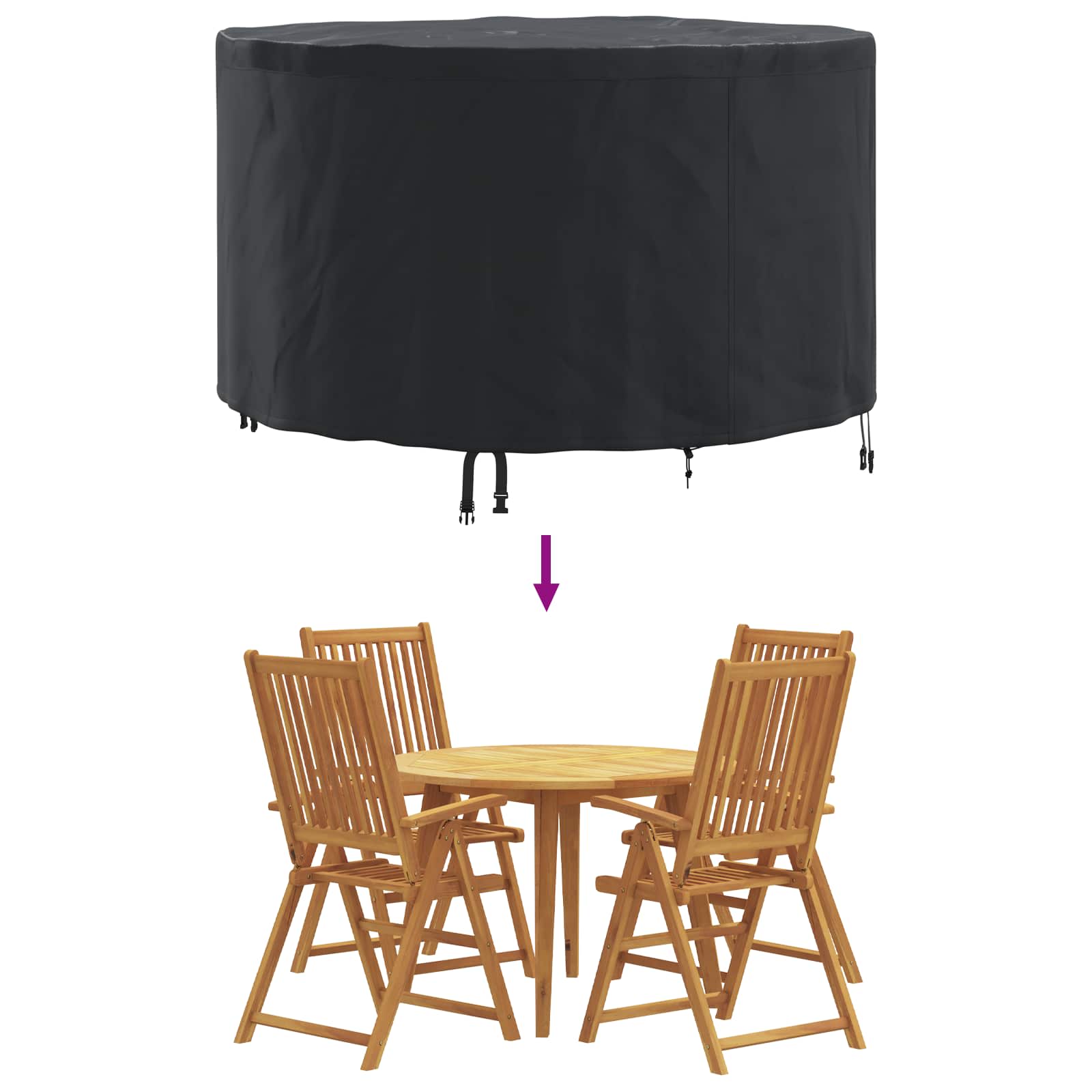 Pokrov za namještaj Crna 102 x 102 x 71 cm 420D Oxford tkanina