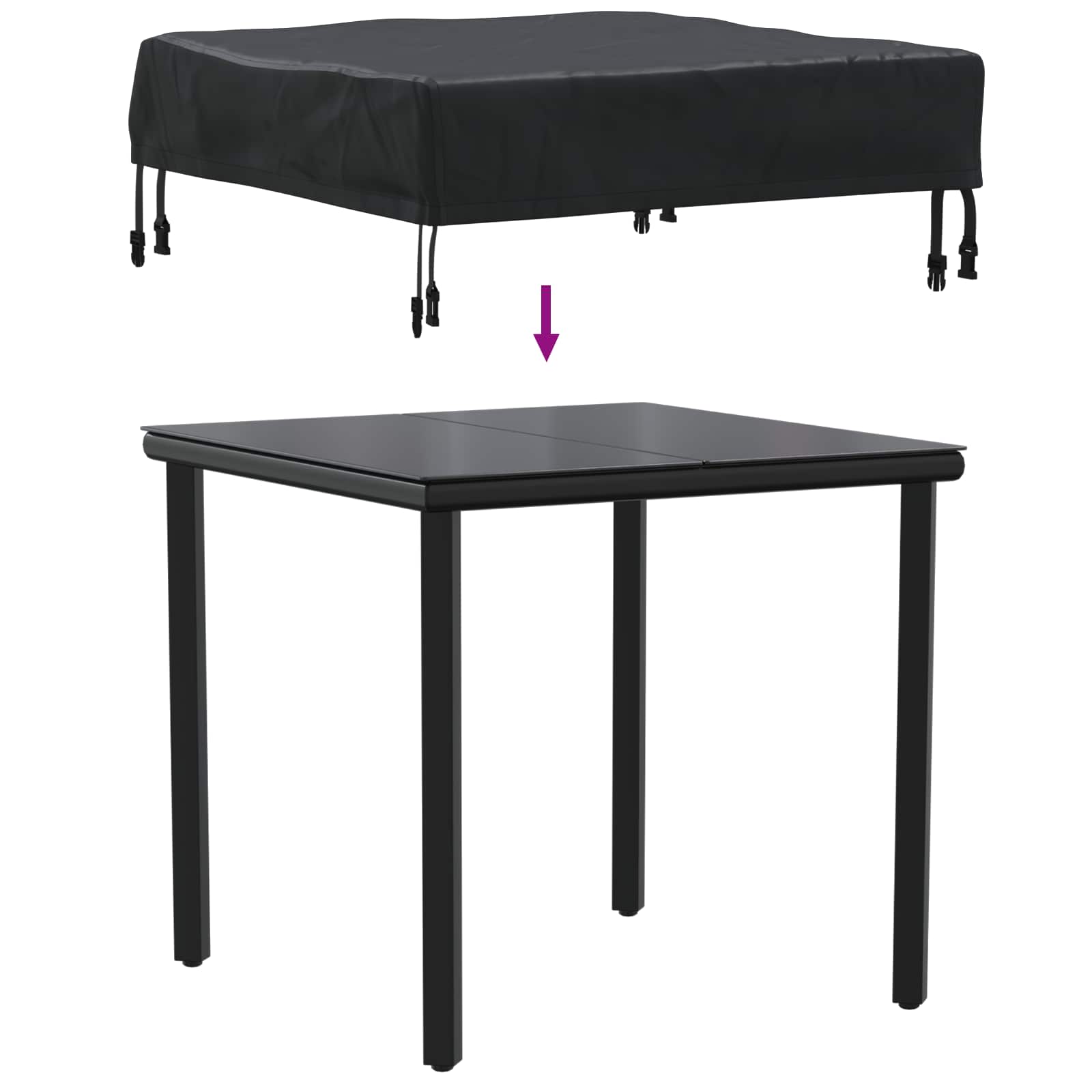 Pokrov za stol Crna 62 x 62 x 15 cm 600D Oxford tkanina
