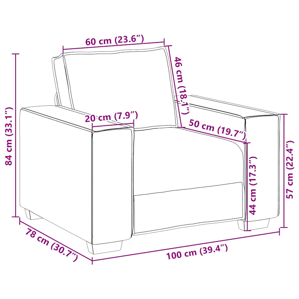 Sofa fotelja crna 100x78x84 cm tkanina