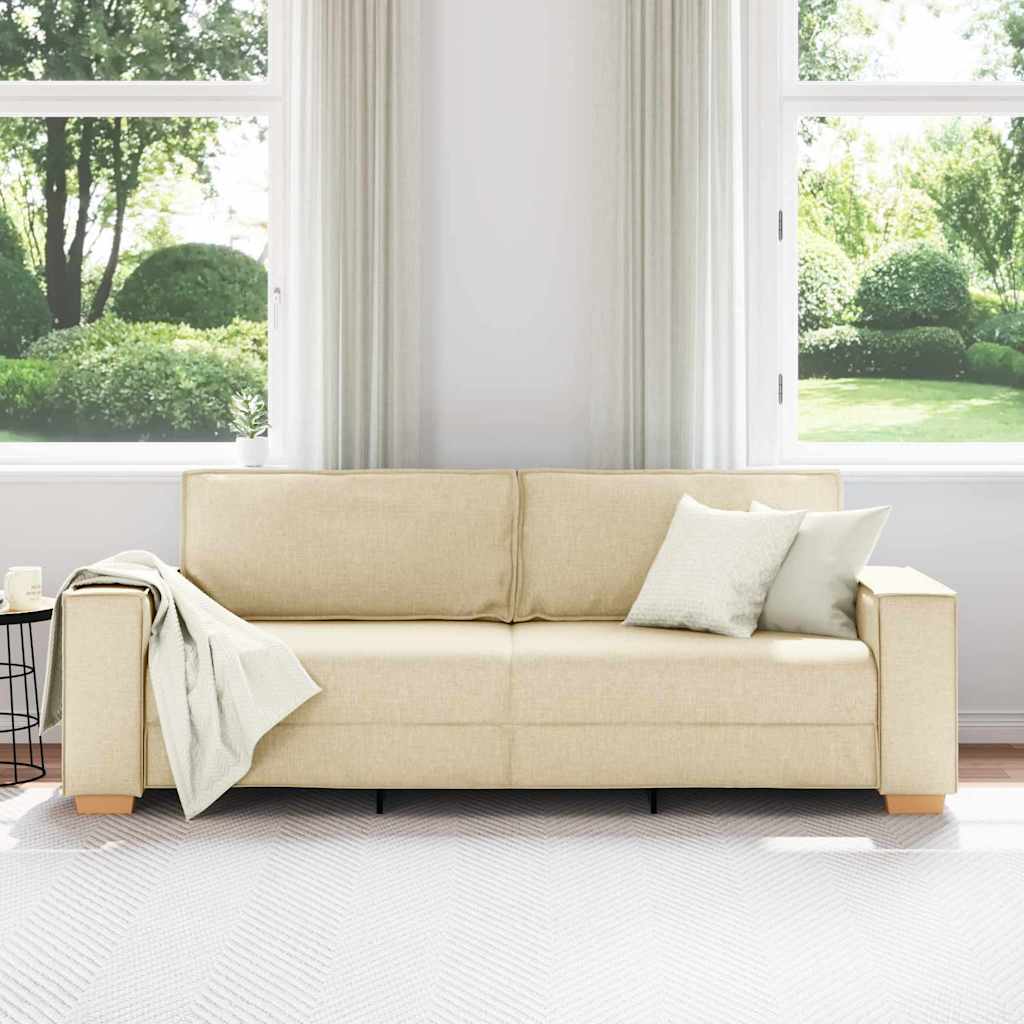 Sofa za 3 osobe Krema 220 cm tkanina