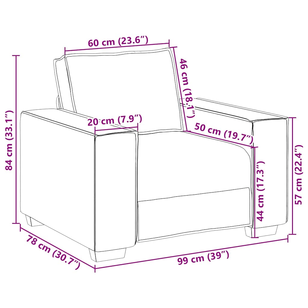 Sofa fotelja žuta 100x78x84 cm baršun