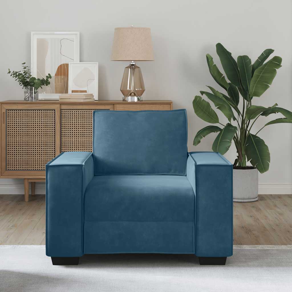 Sofa fotelja plava 100x78x84 cm baršun