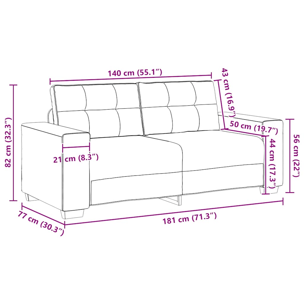 Dvosjed, sofa, vino crvena, 180x77x82 cm, tkanina