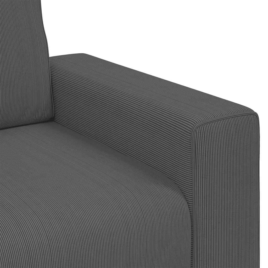 Dvosjed tamno sivi 160x77x82 cm korduro tkanina