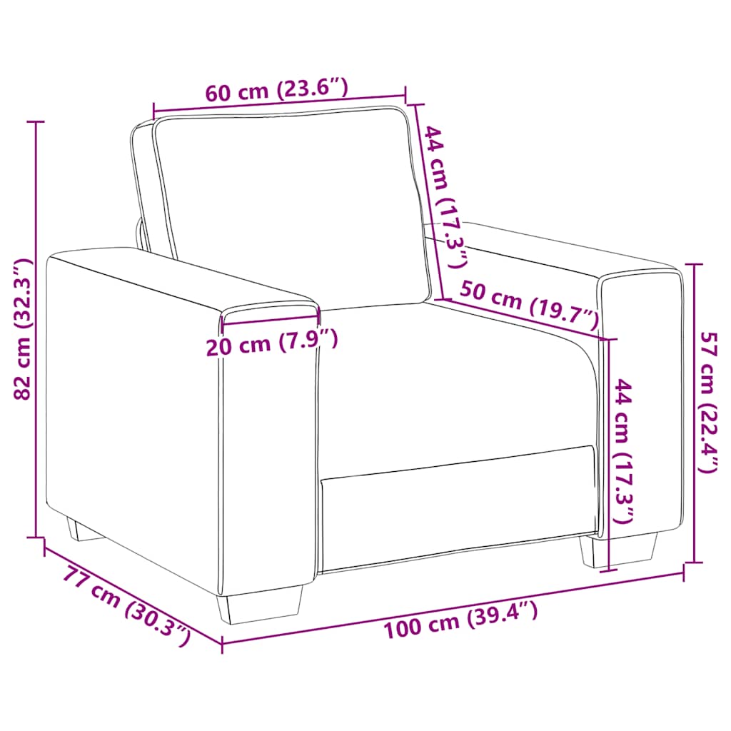 Sofa fotelja plava 100x77x82 cm baršun