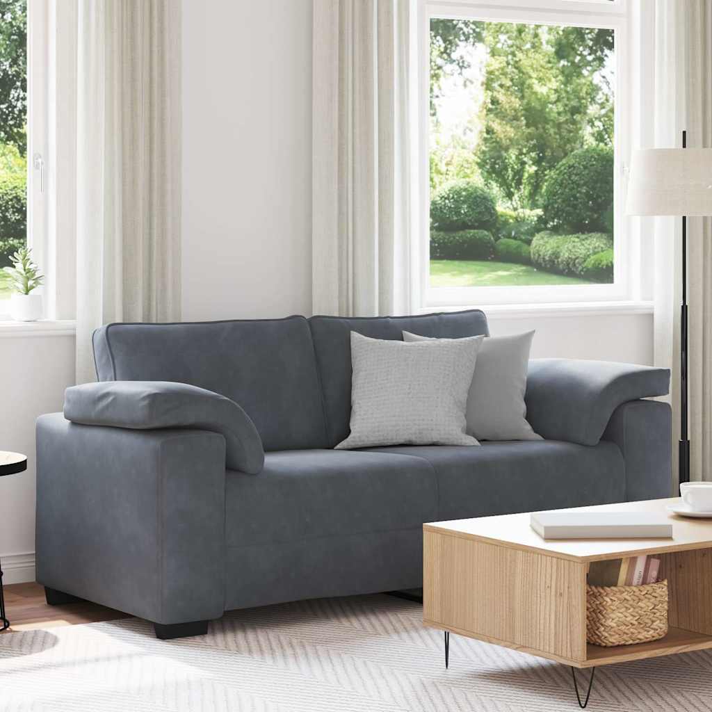 Dvosjed tamno sivi 180x77x82 cm baršun