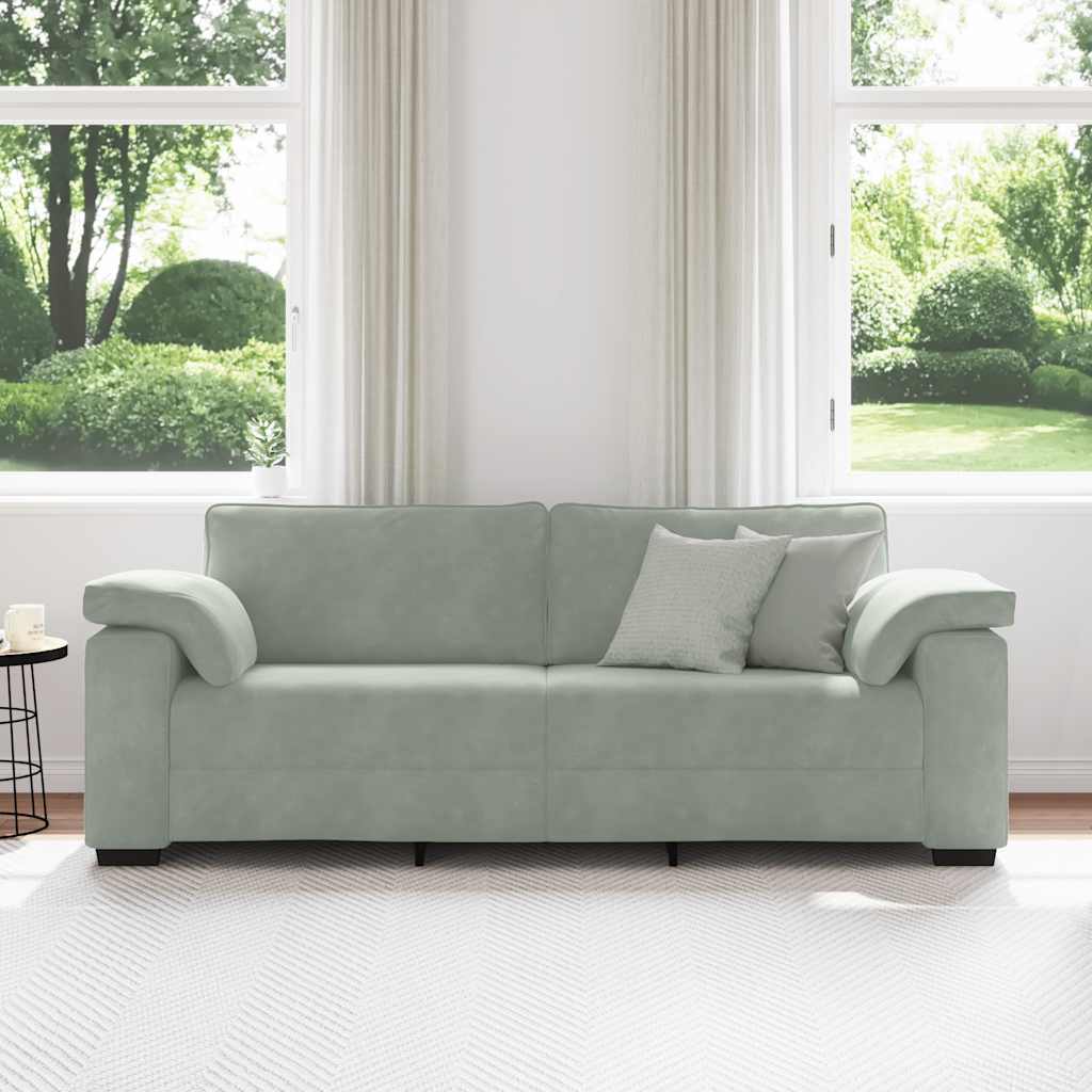 Trosjed Sofa Svijetlosiva 220x77x82 cm Baršun