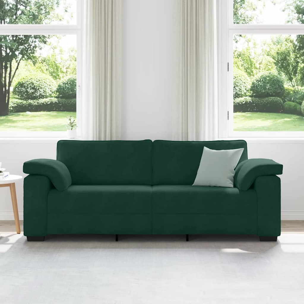 Trosjed Tamnozeleni 220x77x82 cm Baršun