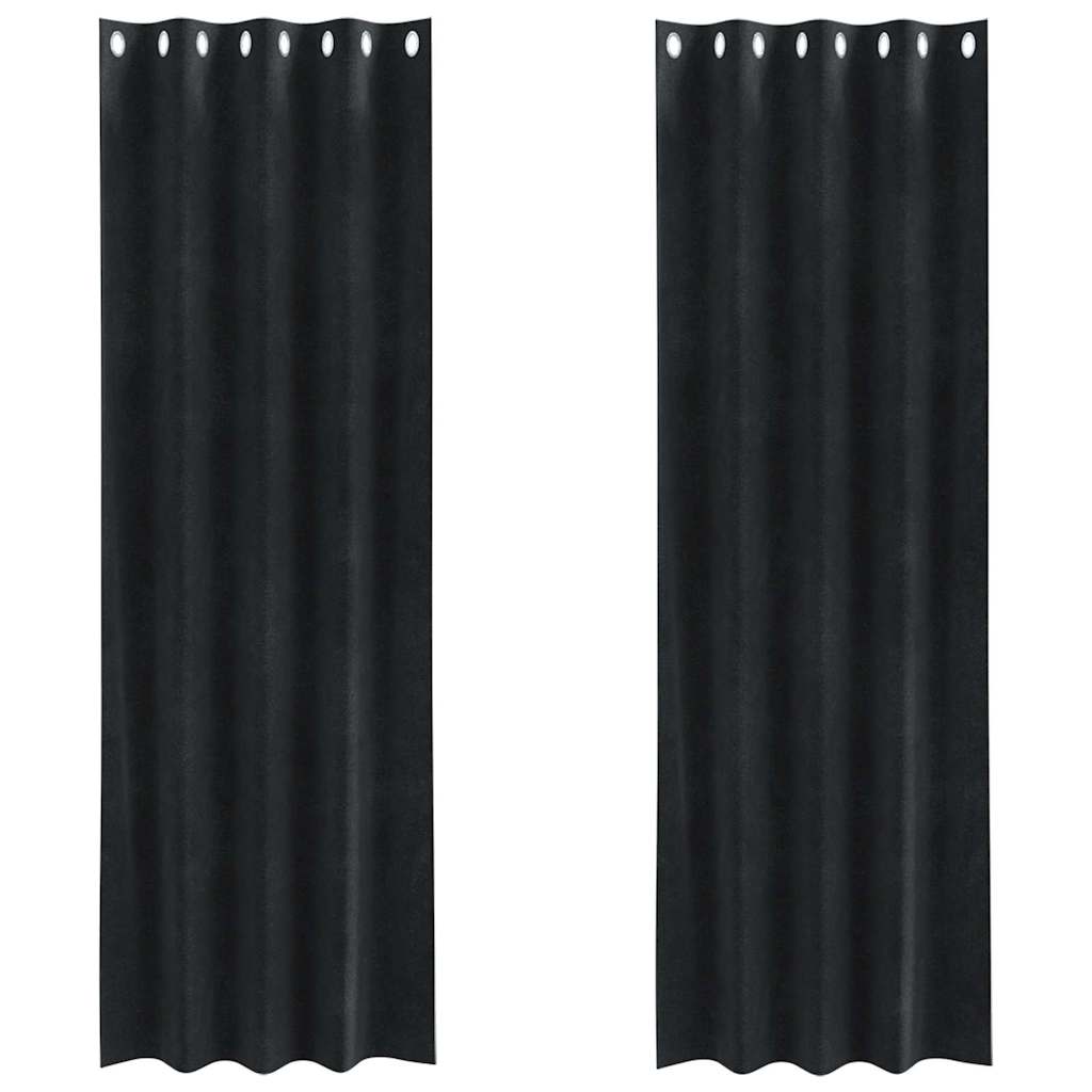 Zavjese za zamračivanje 2 pcs Crna 140 x 225 cm Baršun
