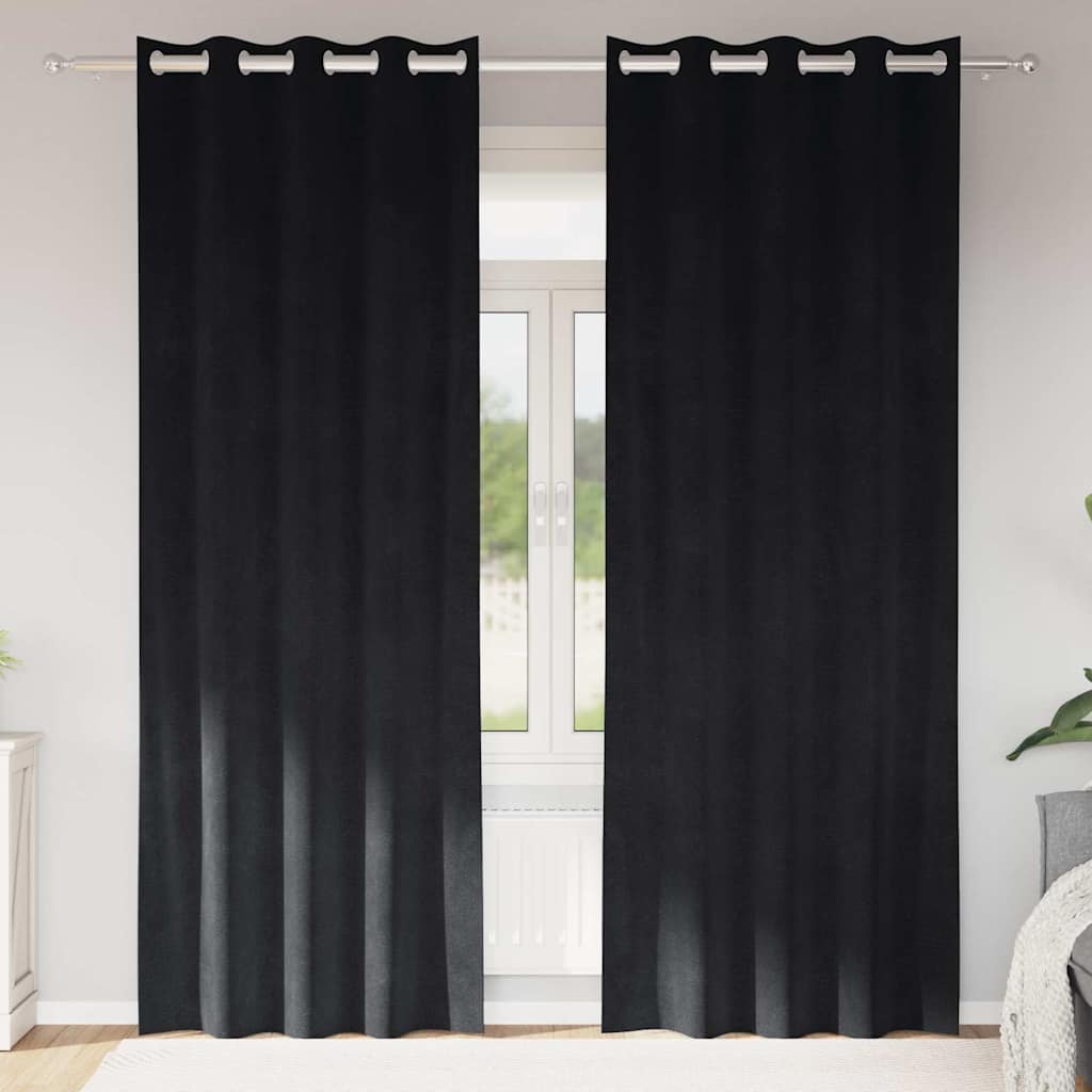 Zavjese za zamračivanje 2 pcs Crna 140 x 245 cm Baršun