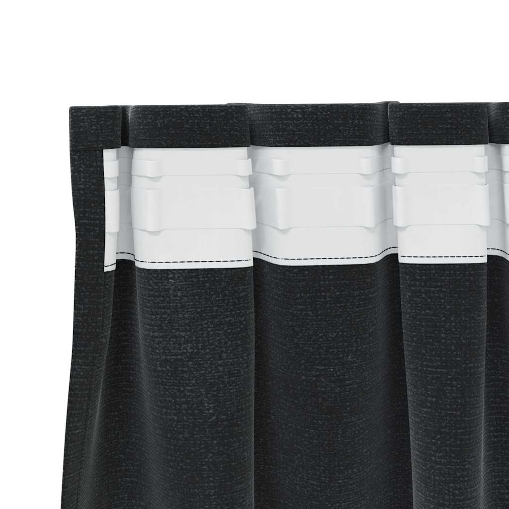 Zavjese za zamračivanje 2 pcs Crna 140 x 260 cm Baršun