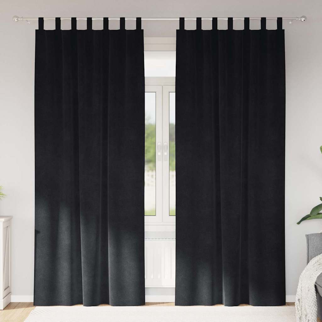 Zavjese za zamračivanje 2 kom. Crna 140 x 260 cm Baršun