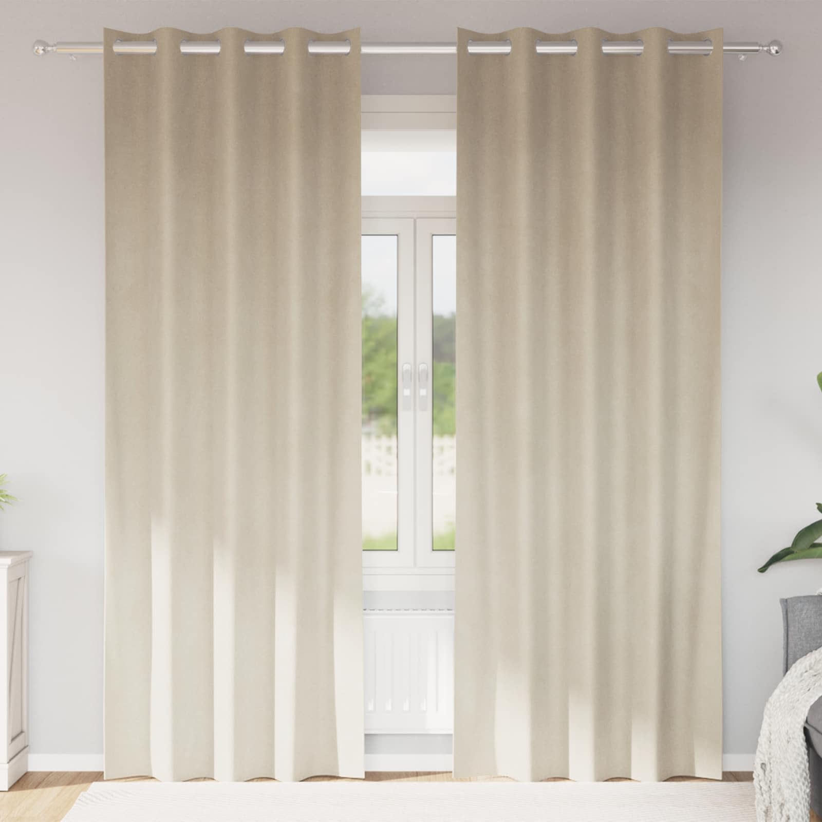 Zavjese za zamračivanje 2 pcs Krema 140 x 245 cm Baršun