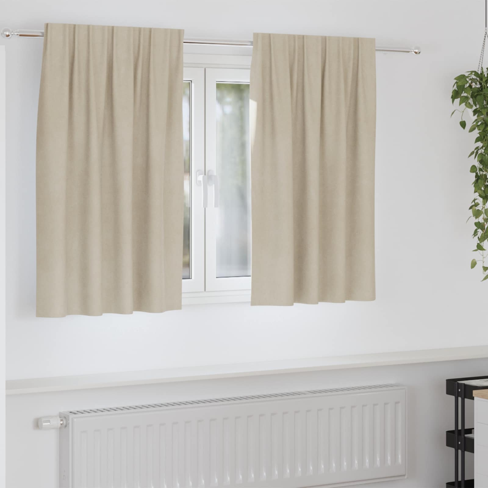 Zavjese za zamračivanje 2 pcs Krema 140 x 140 cm Baršun