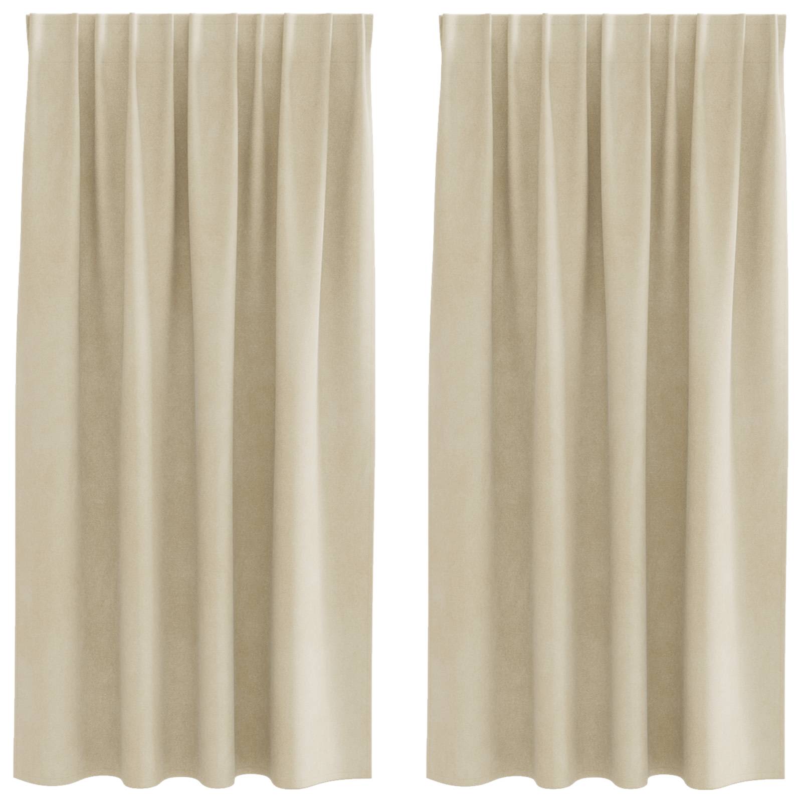 Zavjese za zamračivanje 2 pcs Krema 140 x 175 cm Baršun