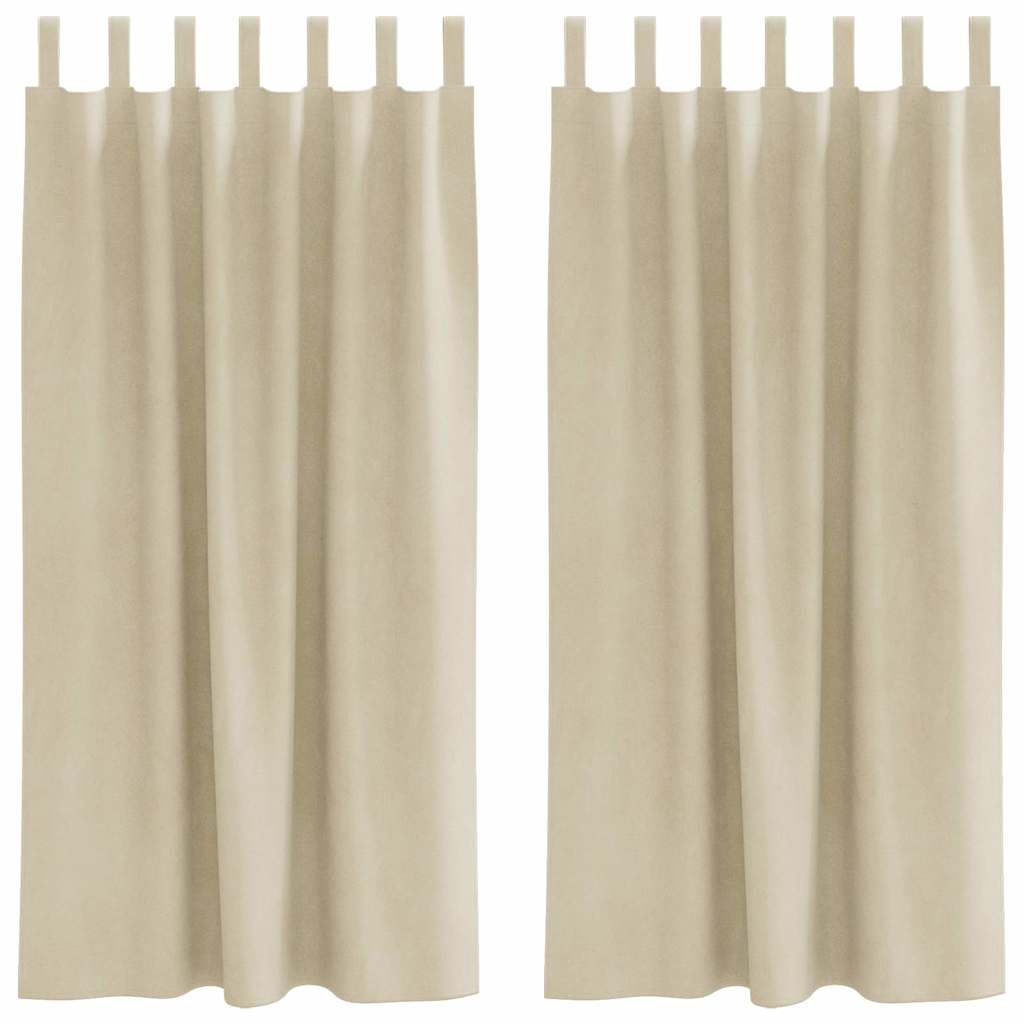 Zavjese za zamračivanje 2 pcs Krema 140 x 175 cm Baršun