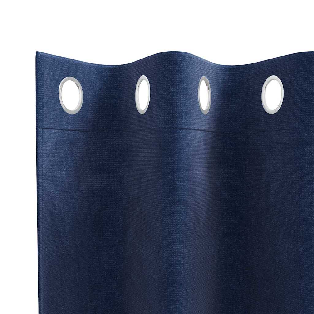 Zavjese za zamračivanje 2 pcs Tamno plava 140 x 175 cm Baršun