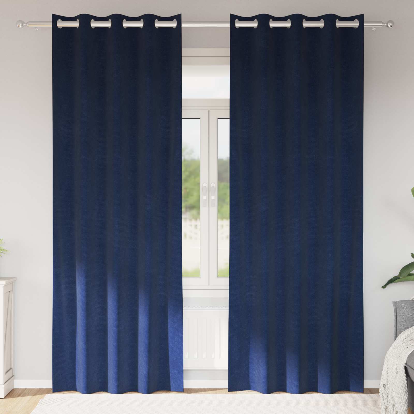 Zavjese za zamračivanje 2 pcs Tamno plava 140 x 260 cm Baršun