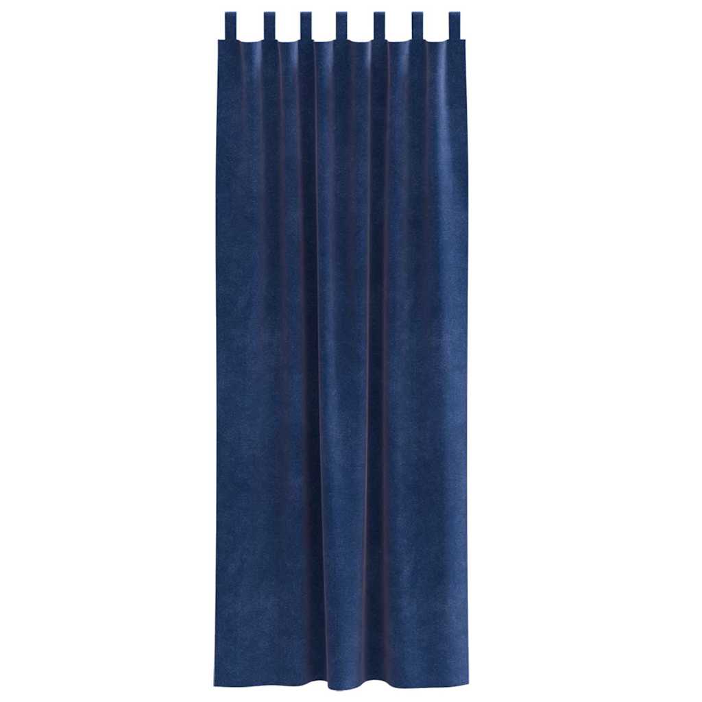 Zavjese za zamračivanje 2 pcs Tamno plava 140 x 225 cm Baršun