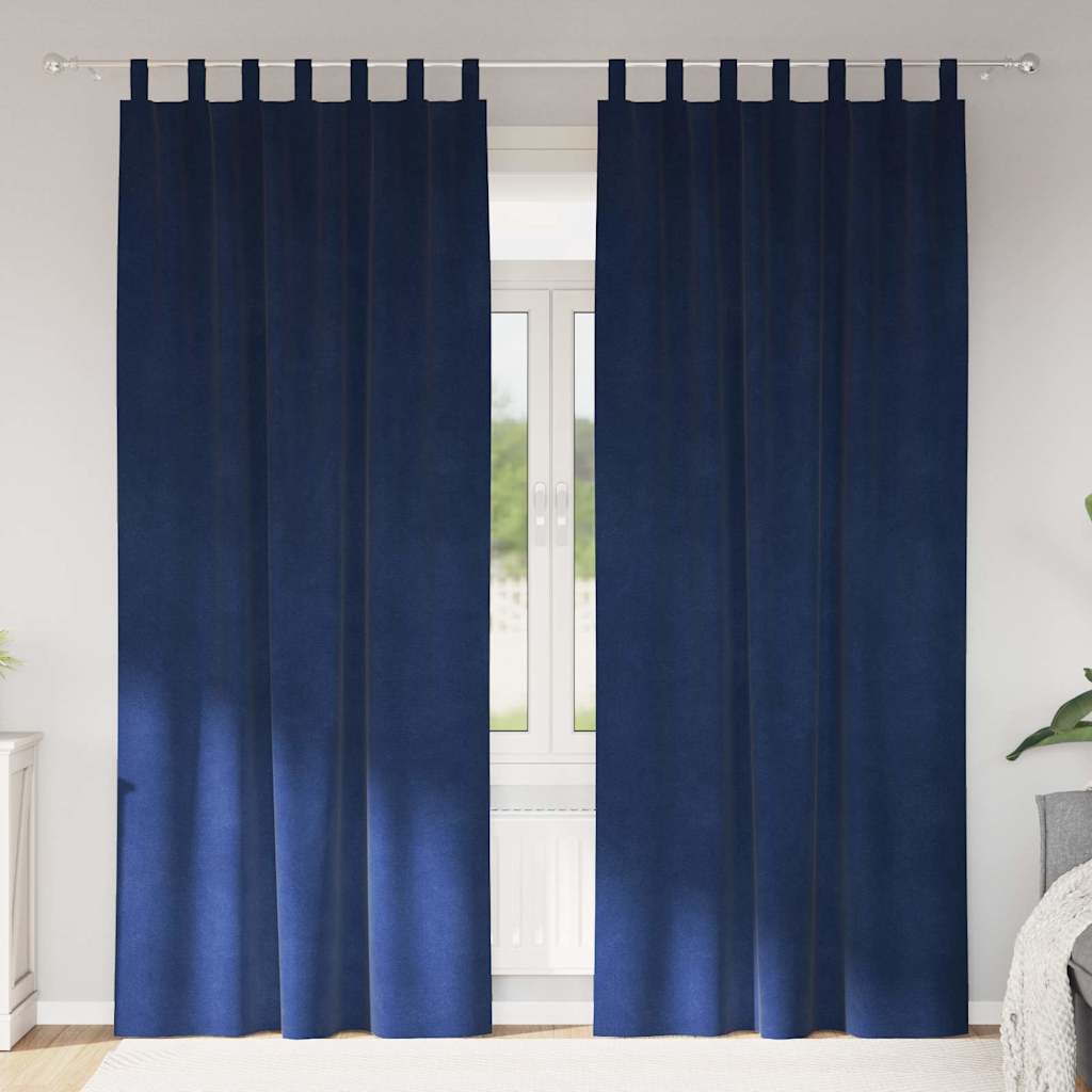 Zavjese za zamračivanje 2 pcs Tamno plava 140 x 245 cm Baršun