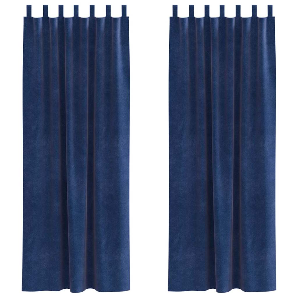 Zavjese za zamračivanje 2 pcs Tamno plava 140 x 245 cm Baršun