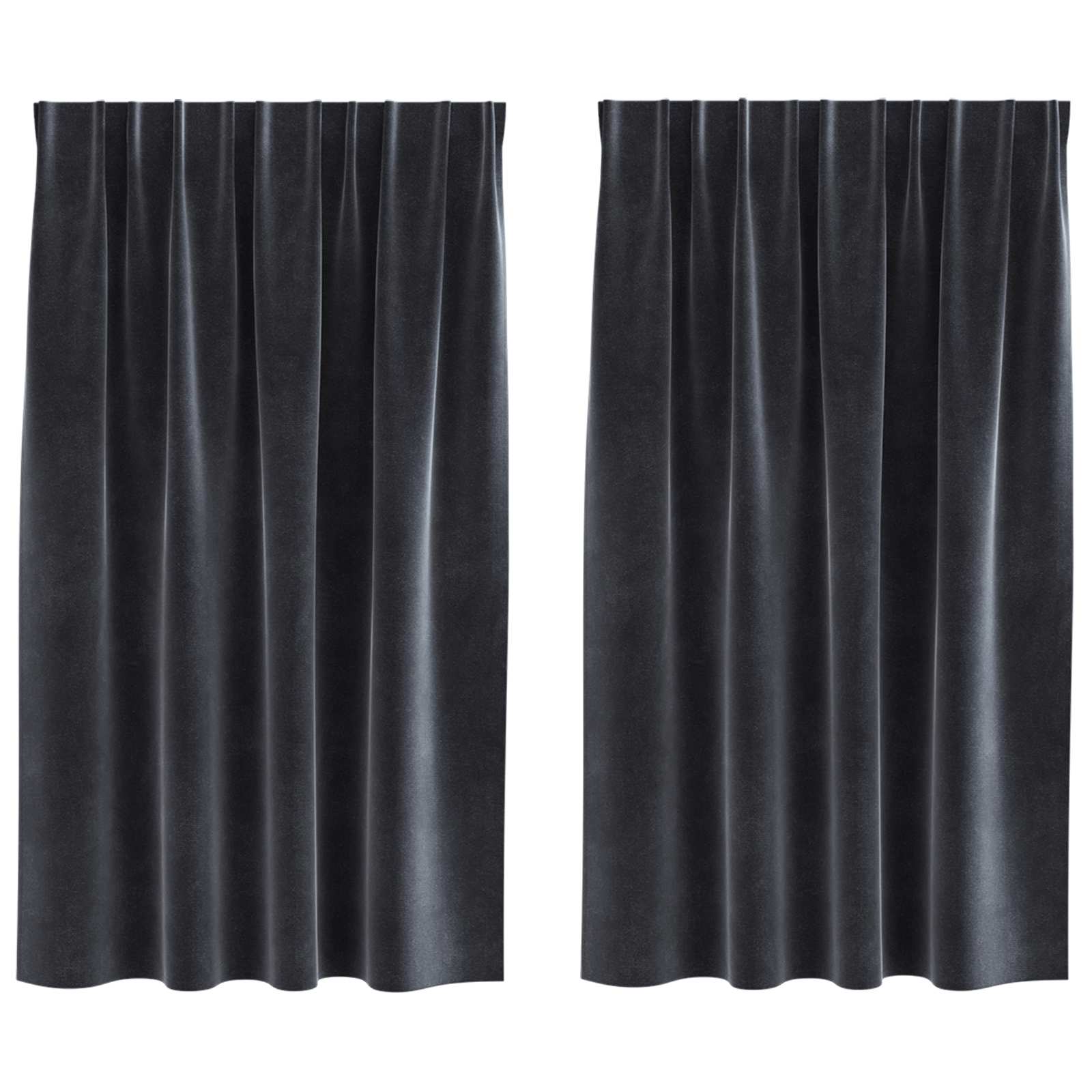Zavjese za zamračivanje 2 pcs Tamno siva 140 x 140 cm Baršun