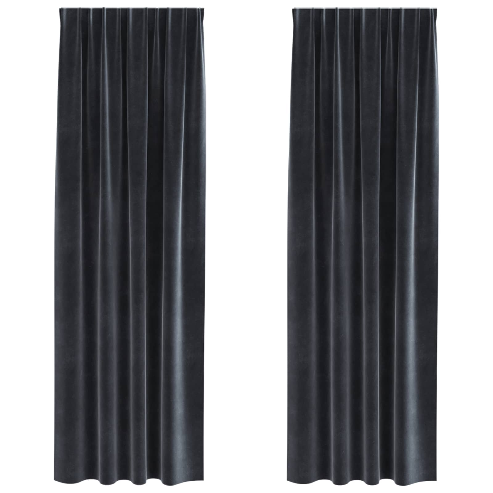 Zavjese za zamračivanje 2 pcs Tamno siva 140 x 225 cm Baršun