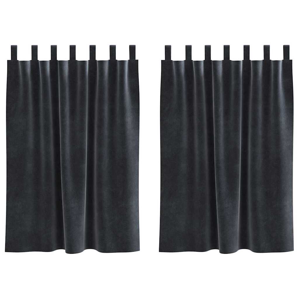 Zavjese za zamračivanje 2 pcs Tamno siva 140 x 140 cm Baršun