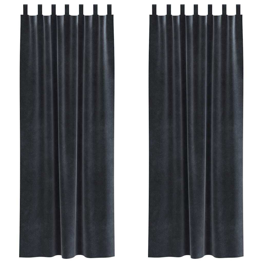 Zavjese za zamračivanje 2 pcs Tamno siva 140 x 225 cm Baršun