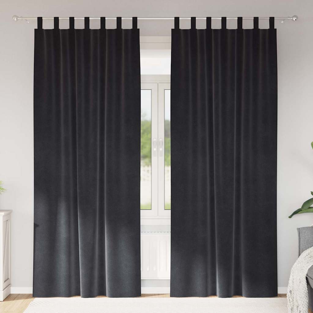 Zavjese za zamračivanje 2 pcs Tamno siva 140 x 260 cm Baršun
