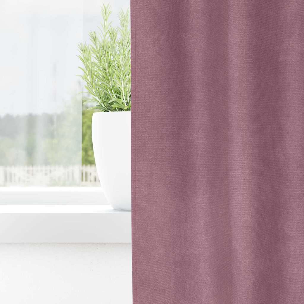 Zavjese za zamračivanje 2 pcs Tamno ružičasta 140 x 140 cm