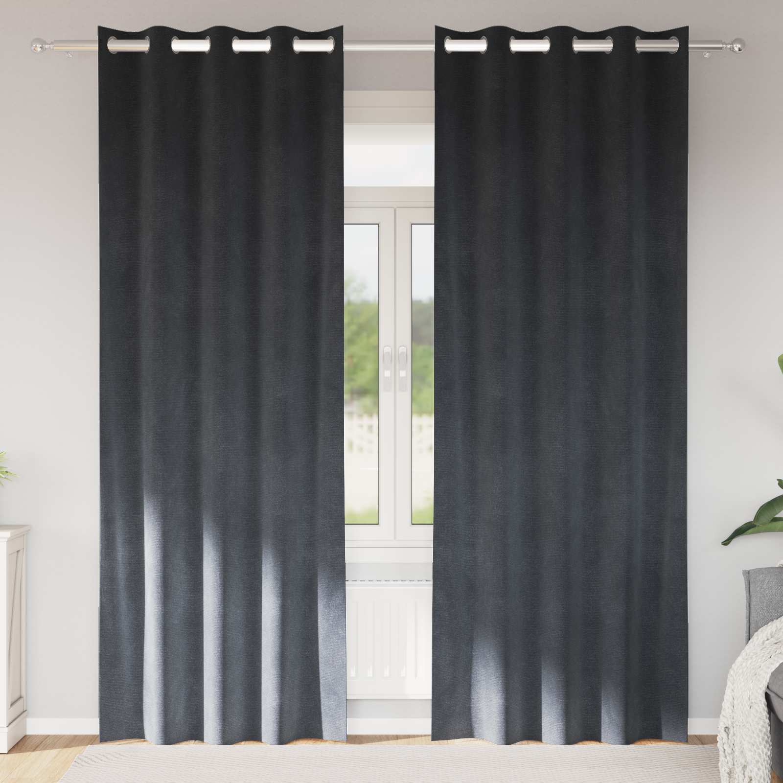 Zavjese za zamračivanje 2 pcs Svijetlo siva 140 x 225 cm Baršun