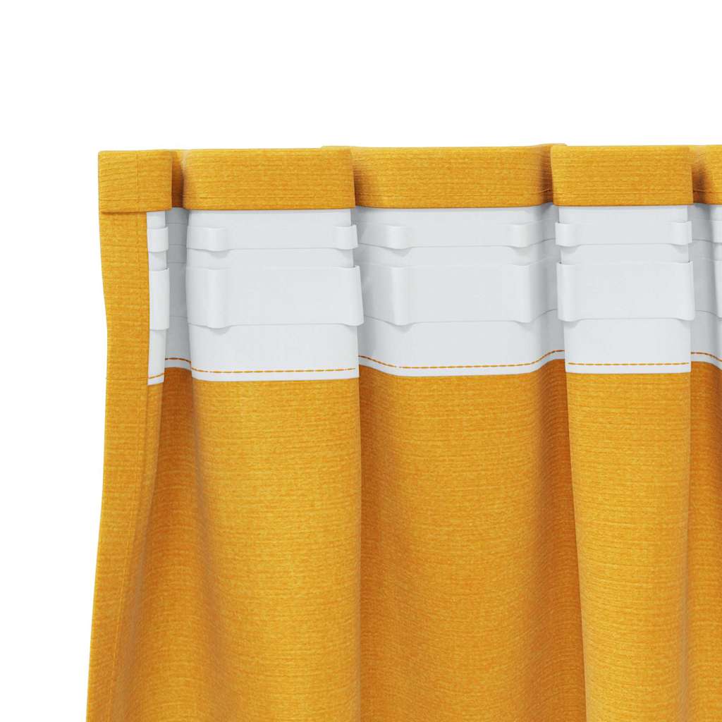 Zavjese za zamračivanje 2 pcs Žuta 140 x 140 cm Baršun