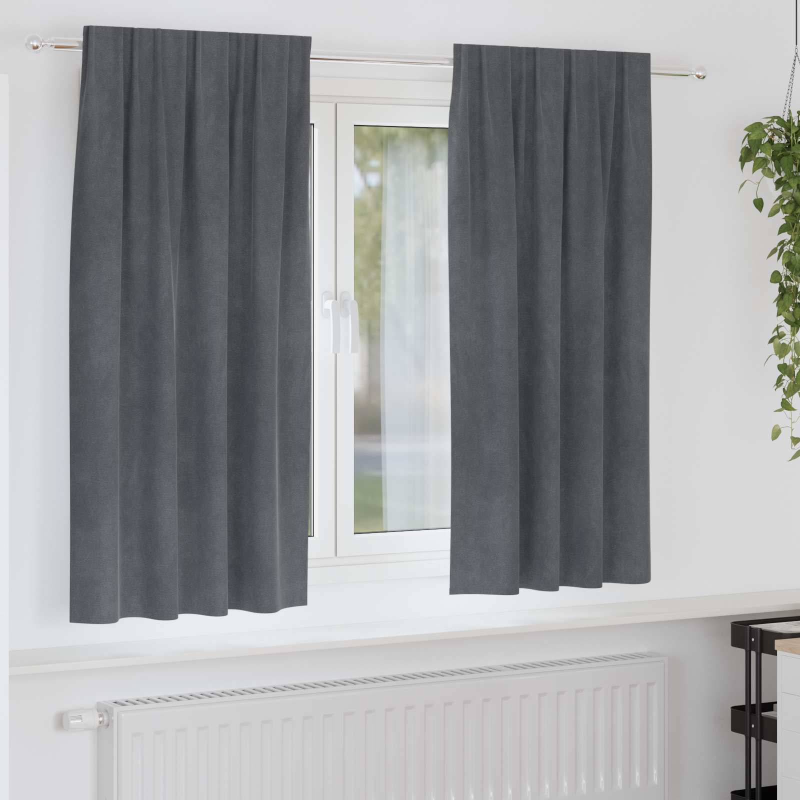 Zavjese za zamračivanje 2 pcs Svijetlo siva 140 x 175 cm Baršun