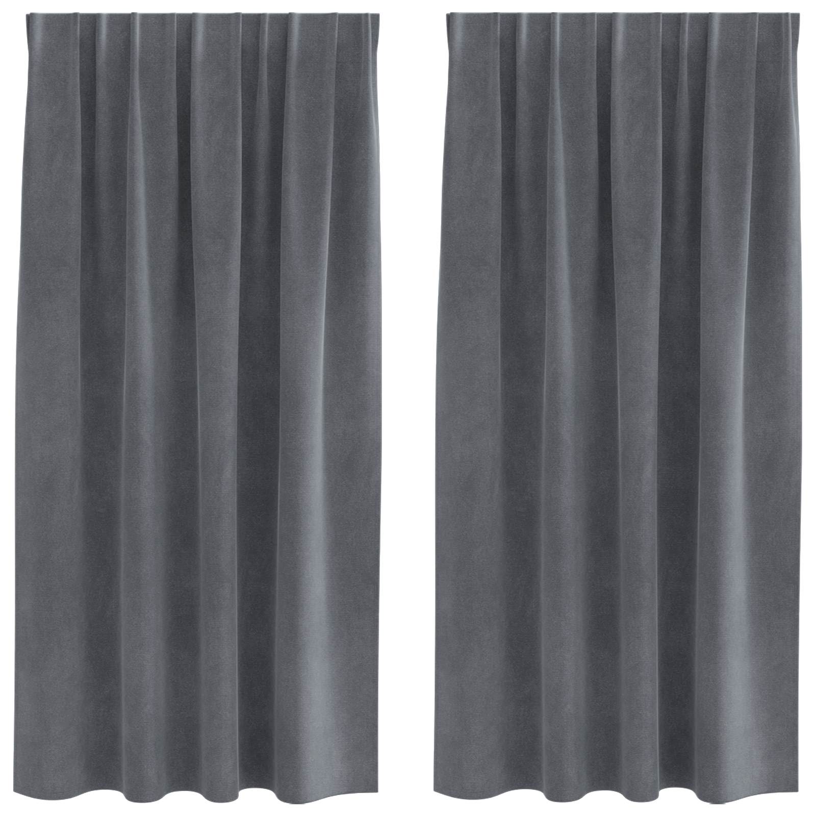 Zavjese za zamračivanje 2 pcs Svijetlo siva 140 x 175 cm Baršun