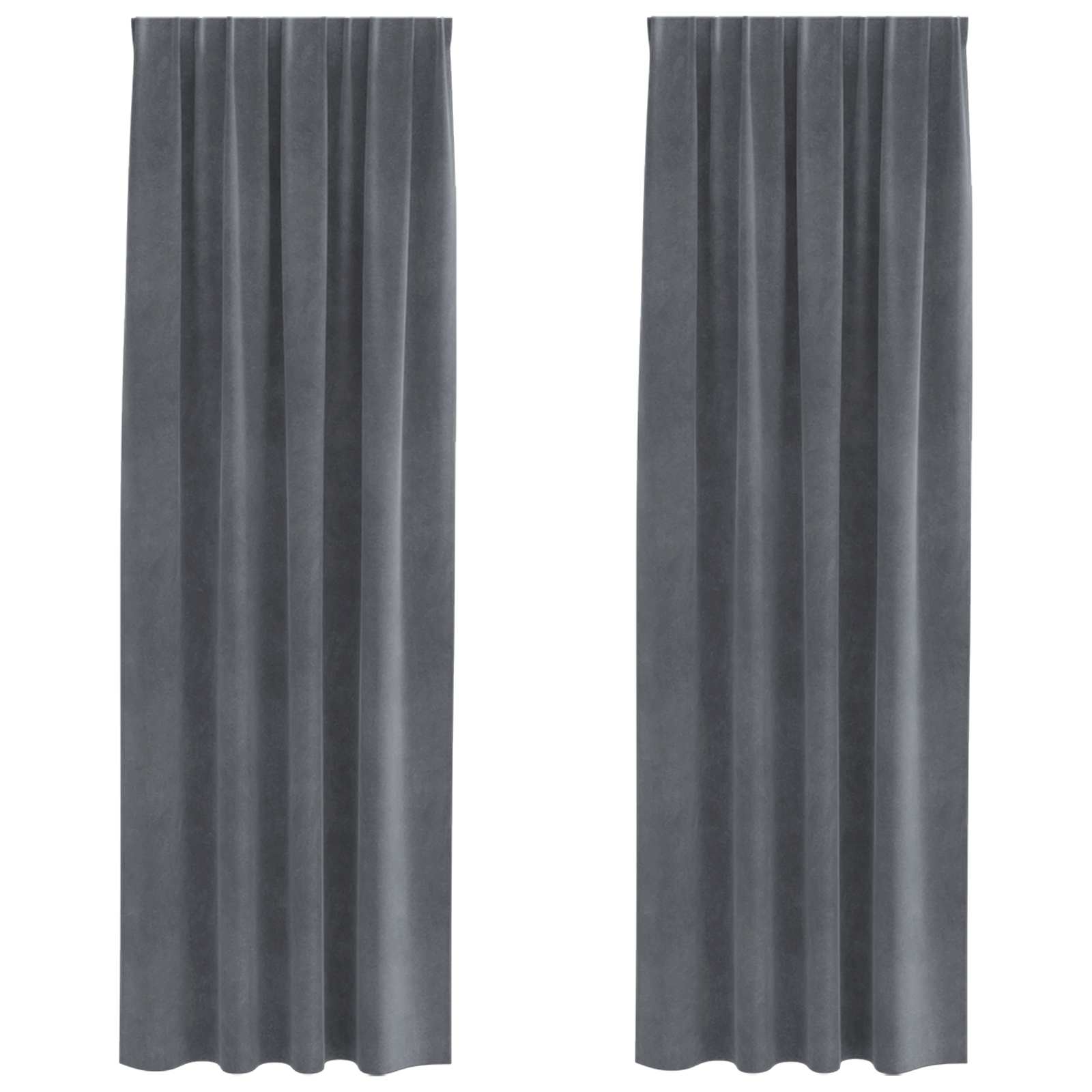 Zavjese za zamračivanje 2 pcs Svijetlo siva 140 x 260 cm Baršun